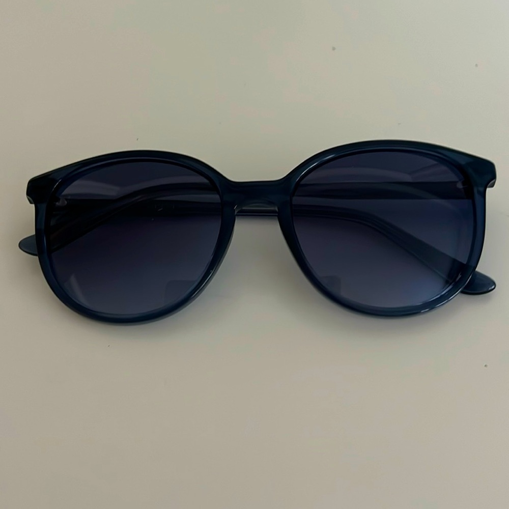 NWOT. Talbots Blue frame, blue tint sunglasses.